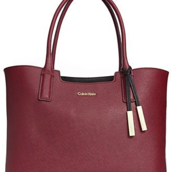 Calvin Klein Bags Calvin Klein Saffiano Leather Tote Poshmark